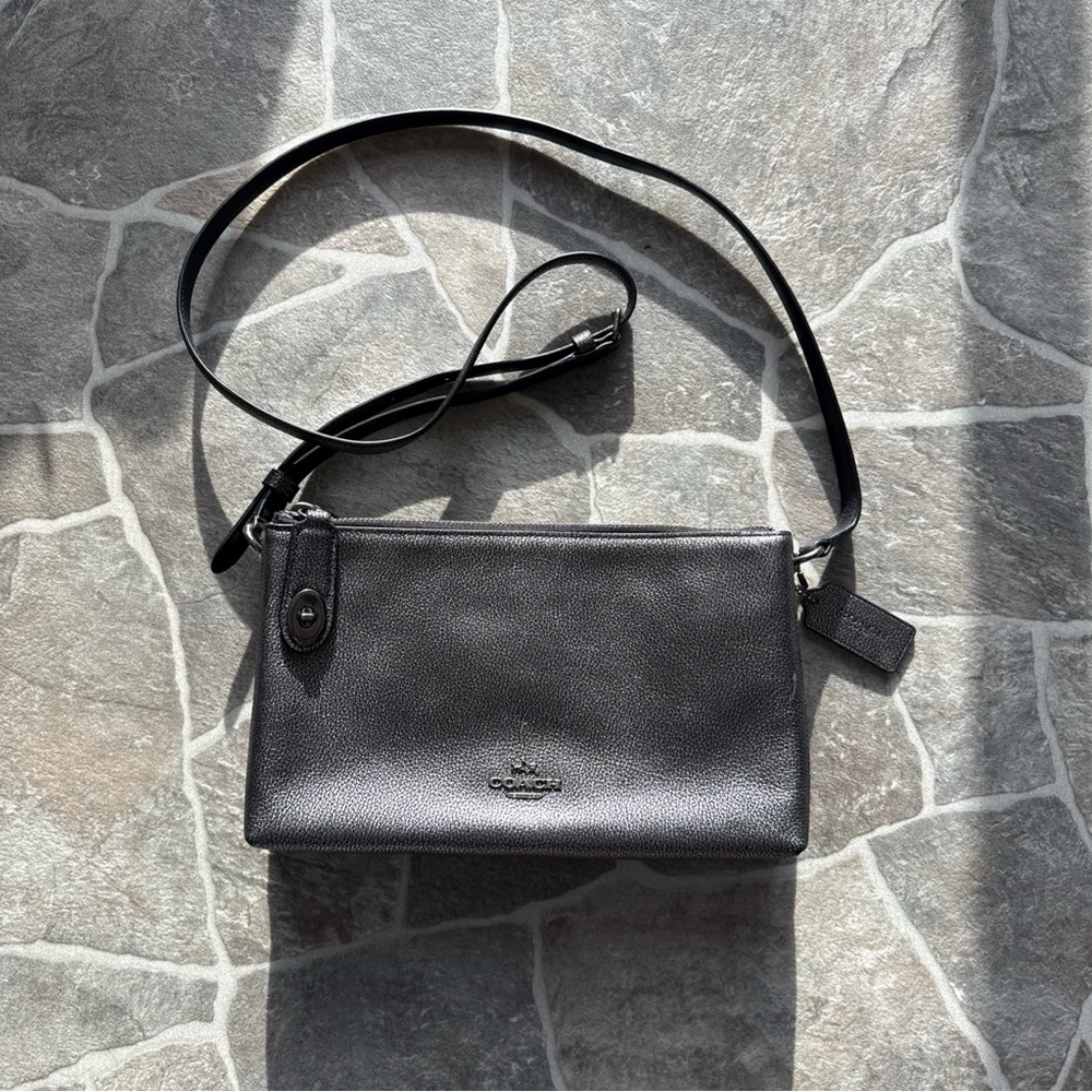 Coach Charcoal Leather Shoulder Bag